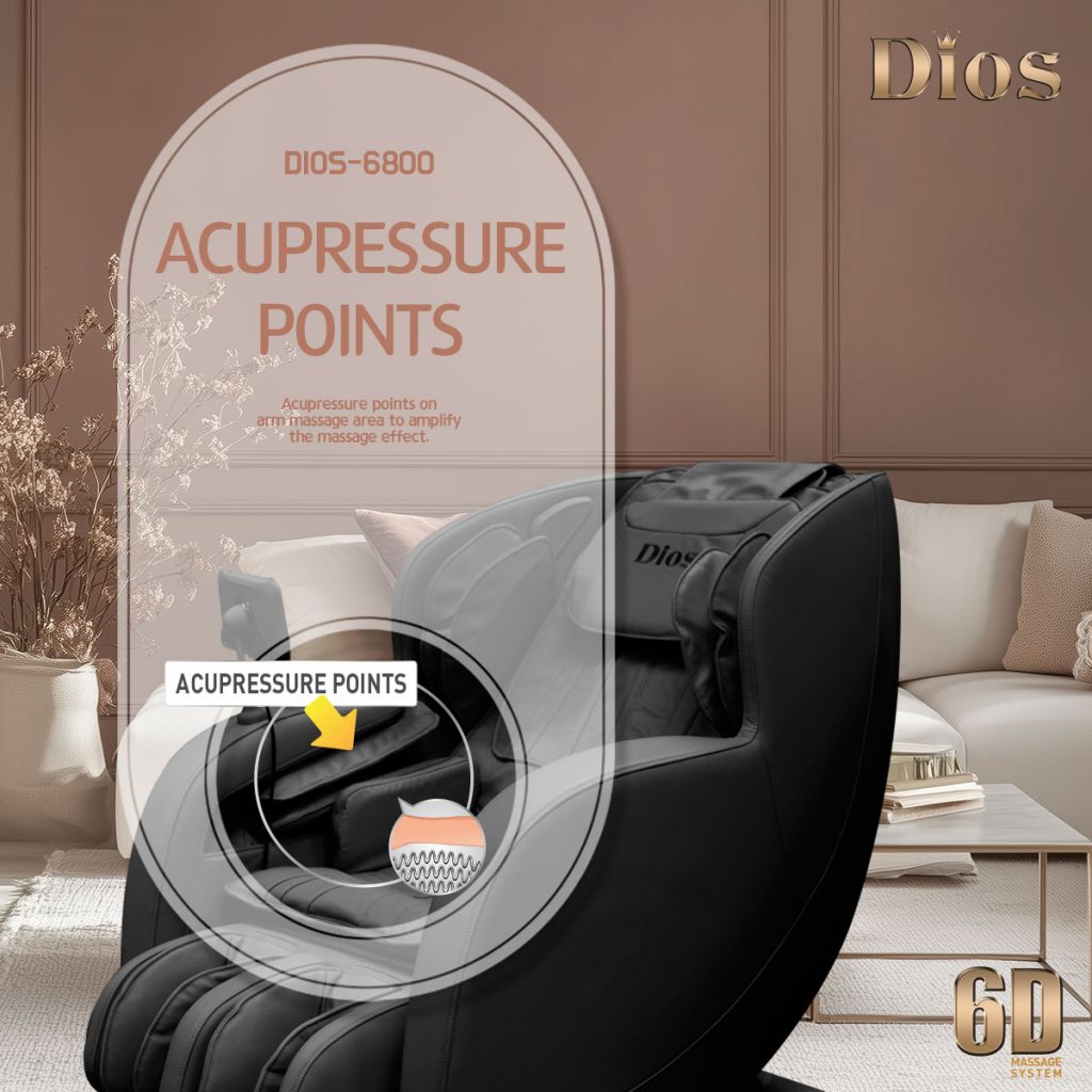 Dios Massage Chair 6D Dual Core Air Roller SL-track Dios-6800 Black/Gray