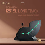 Dios Massage Chair 6D Dual Core Air Roller SL-track Dios-6800 Black/Gray