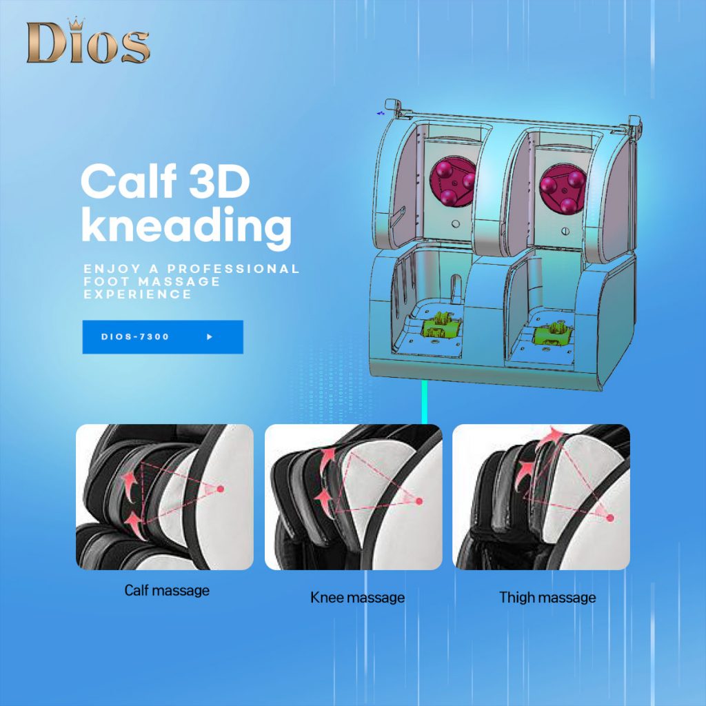 Dios Massage Chair 7D Dual Core Air Roller SL-track with 3D Calf Kneading Dios-7300 Black