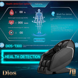 Dios Massage Chair 7D Dual Core Air Roller SL-track with 3D Calf Kneading Dios-7300 Black