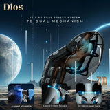Dios Massage Chair 7D Dual Core Air Roller SL-track with 3D Calf Kneading Dios-7300 Black
