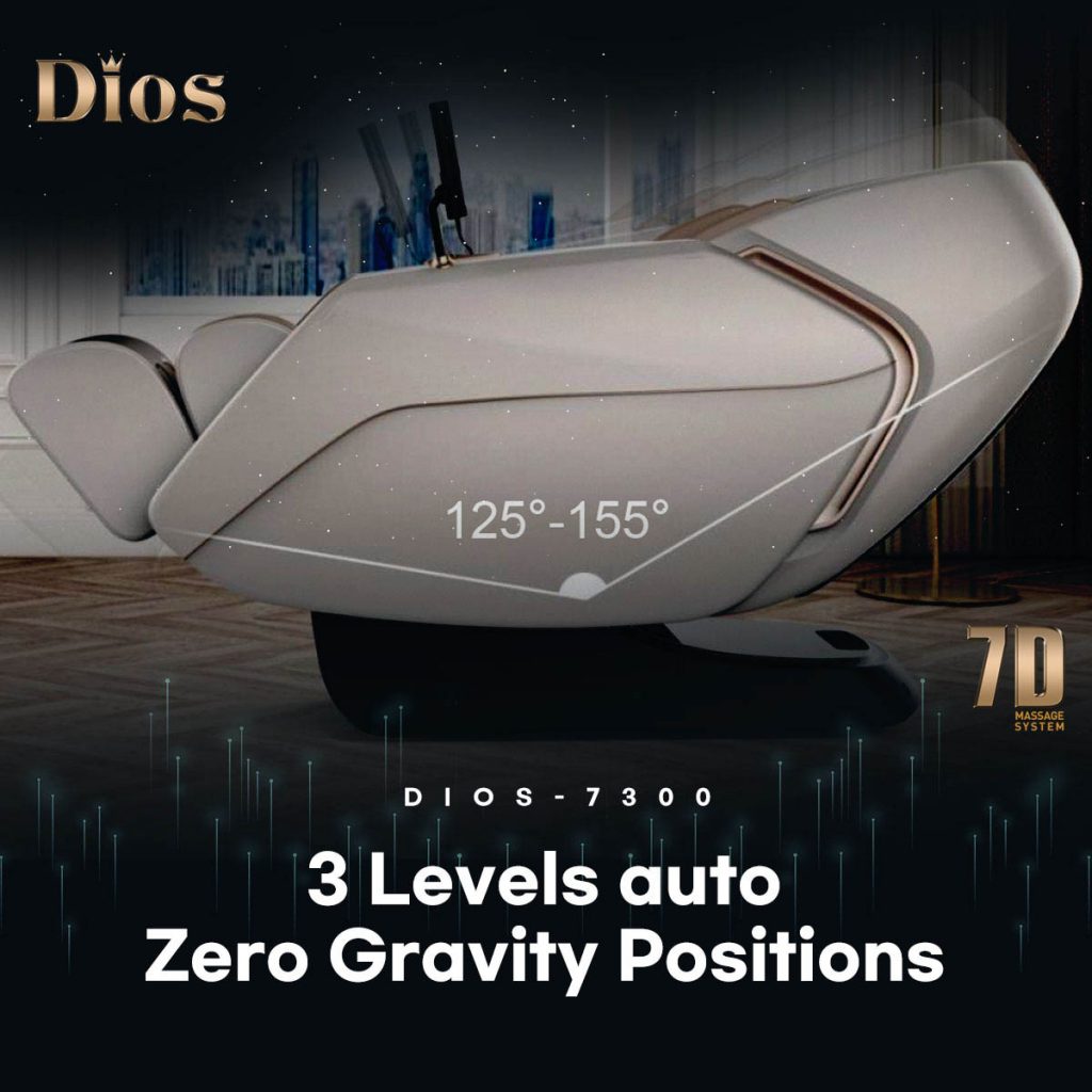 Dios Massage Chair 7D Dual Core Air Roller SL-track with 3D Calf Kneading Dios-7300 Black